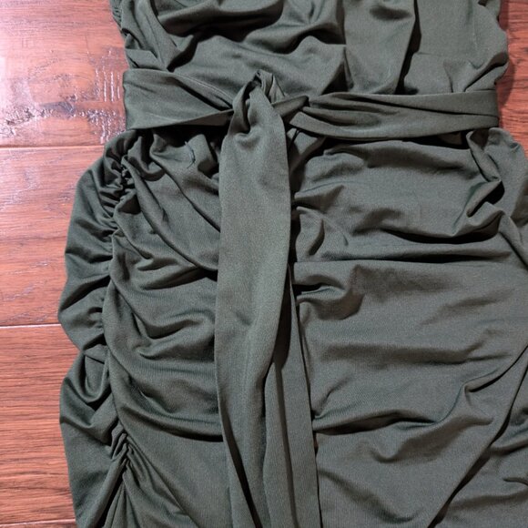 New YaYa&Co one shoulder ruched dress green size medium - Picture 5 of 16